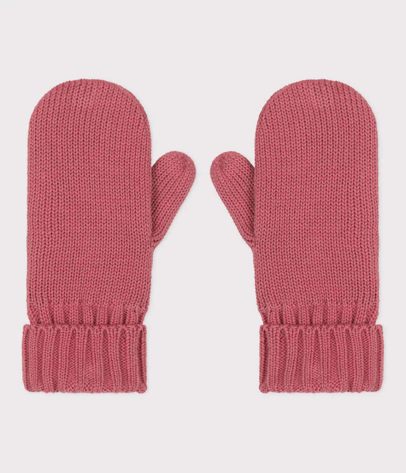 Petit Bateau Accessoires, Mützen, Caps*Kinder-Fäustlinge aus Strick mit Fleece-Futter rosa ROSEWOOD