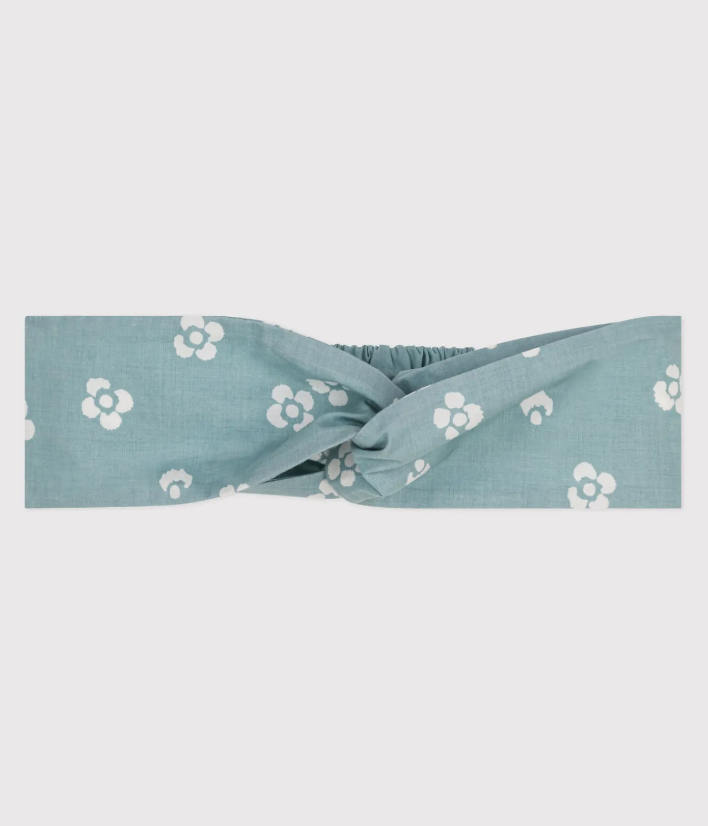 Petit Bateau Accessoires, Mützen, Caps*Kinder-Haarband aus geblümten Popeline für Mädchen blau PAUL/weiss MARSHMALLOW