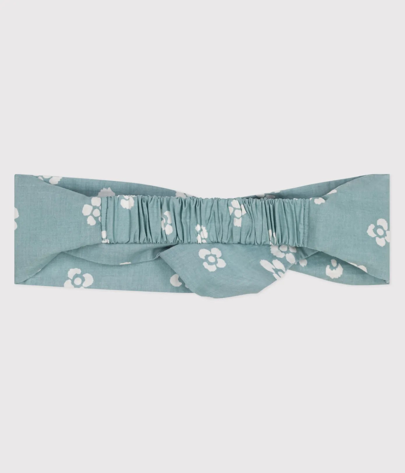 Petit Bateau Accessoires, Mützen, Caps*Kinder-Haarband aus geblümten Popeline für Mädchen blau PAUL/weiss MARSHMALLOW