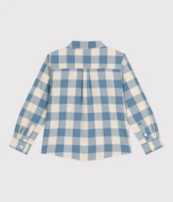 Petit Bateau T-Shirts, Poloshirts, Hemden*Kinder-Hemd aus Flanell für Jungen blau BEACH/ AVALANCHE