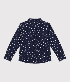 Petit Bateau T-Shirts, Poloshirts, Hemden*Kinder-Hemd aus Flanell für Jungen blau MEDIEVAL/weiss MARSHMALLOW