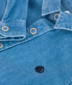 Petit Bateau T-Shirts, Poloshirts, Hemden*Kinderhemd aus leichtem Denim für Jungen blau DENIM CLAIR