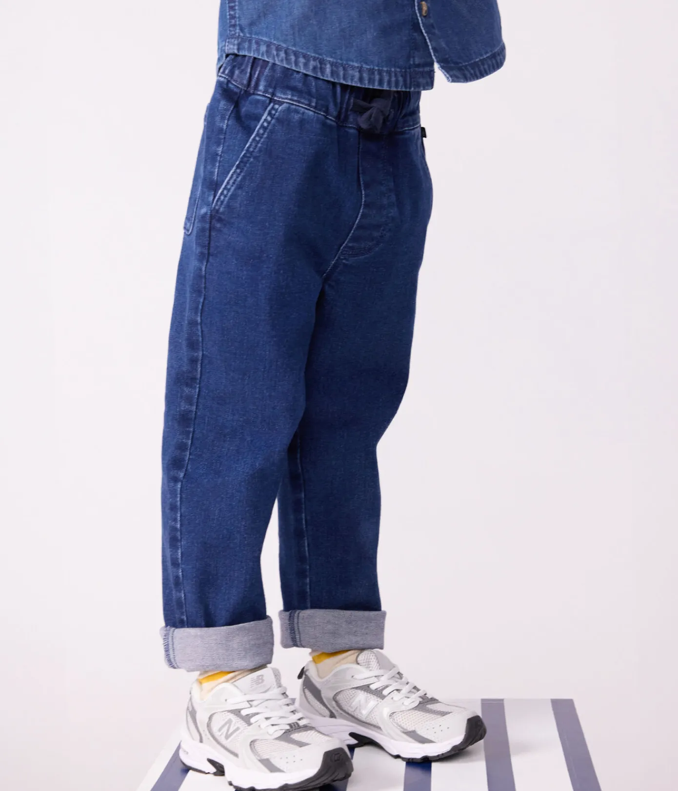 Petit Bateau Shorts, Jeans, Hosen*Kinder-Hose aus Denim grün BRUT MOYEN