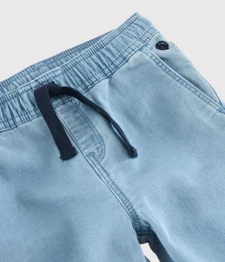 Petit Bateau Shorts, Jeans, Hosen*Kinderhose aus Denim-Molton für Jungen blau DENIM CLAIR