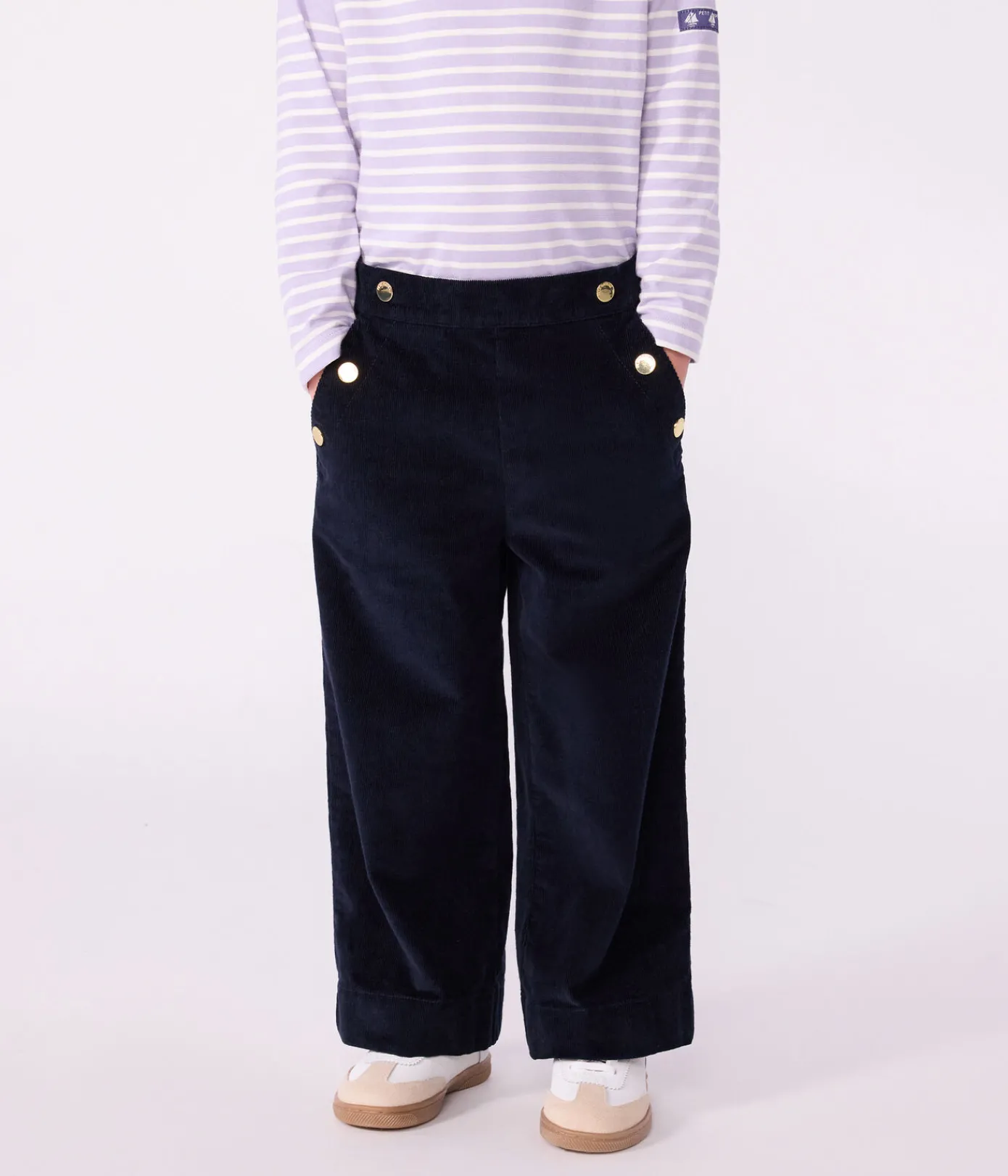 Petit Bateau Shorts, Hosen, Leggings*Kinder-Hose aus einfarbigem Fein-Cord blau SMOKING