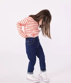 Petit Bateau Shorts, Hosen, Leggings*Kinder-Hose in Slim Fit Passform aus Denim für Mädchen blau DENIM BRUT