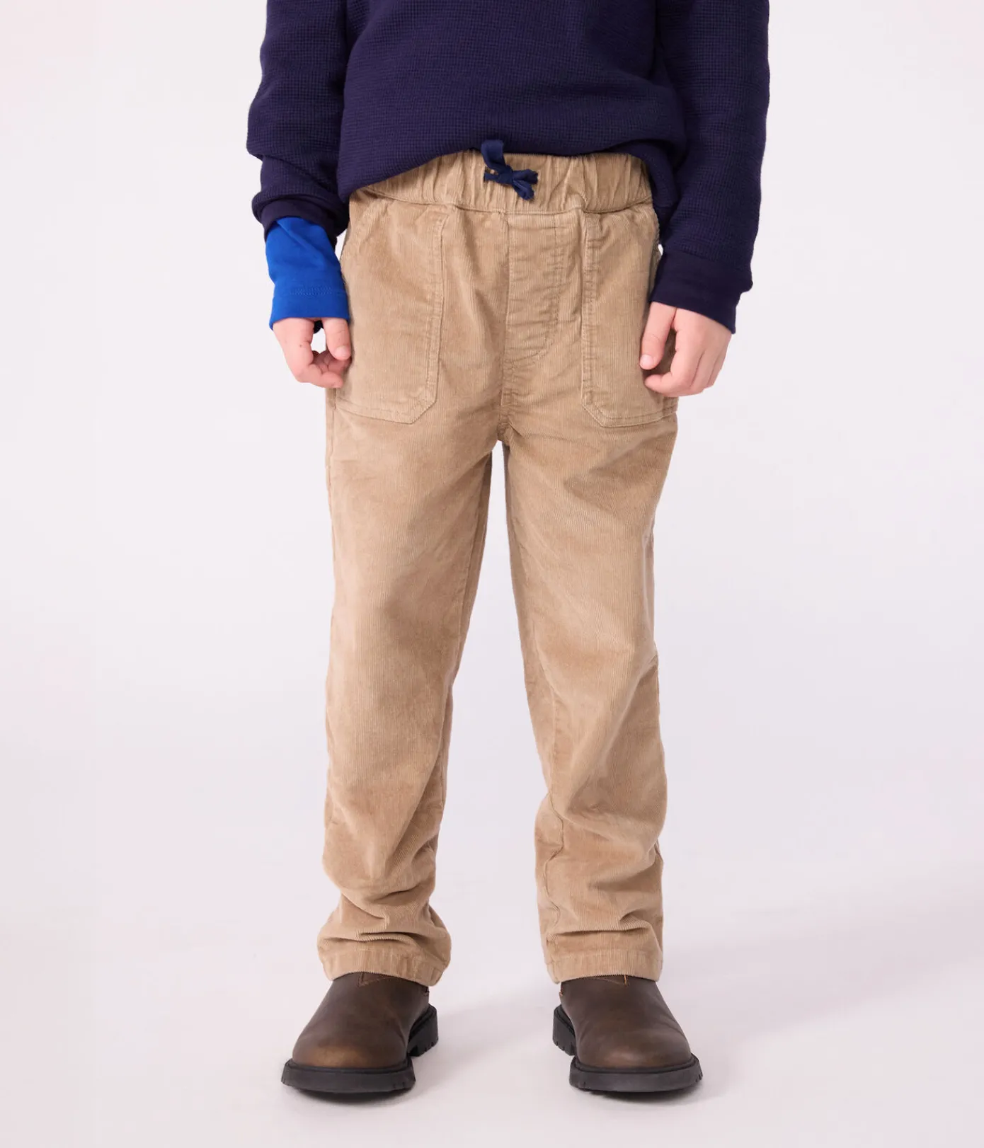 Petit Bateau Shorts, Jeans, Hosen*Kinder-Hose mit geradem Schnitt aus einfarbigem Fein-Cord beige ROCHE CLAIR