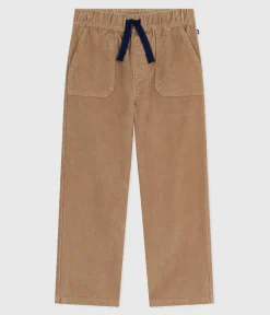 Petit Bateau Shorts, Jeans, Hosen*Kinder-Hose mit geradem Schnitt aus einfarbigem Fein-Cord beige ROCHE CLAIR