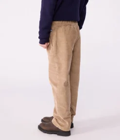 Petit Bateau Shorts, Jeans, Hosen*Kinder-Hose mit geradem Schnitt aus einfarbigem Fein-Cord beige ROCHE CLAIR