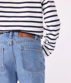 Petit Bateau Shorts, Jeans, Hosen*Kinder-Hose mit geradem Schnitt aus Denim für Jungen ULTRA BLEACH