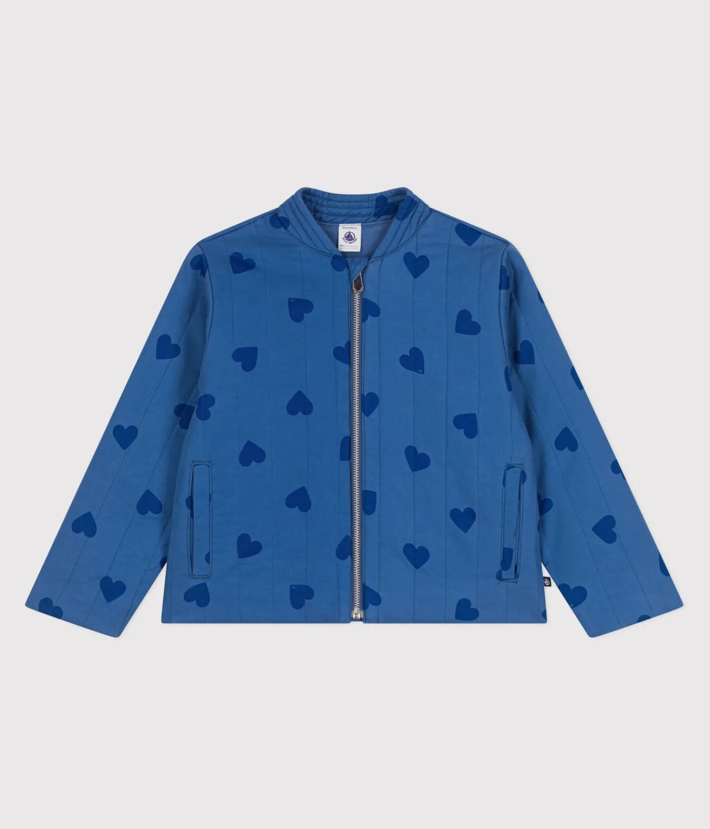 Petit Bateau Mäntel, Jacken, Regenjacken*Kinder-Jacke aus Baumwolle mit Herzmotiv blau ALASKA FONCE/ MEDIEVAL