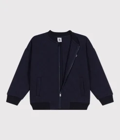 Petit Bateau Sweatshirts, Pullover, Cardigans*Kinder-Jacke aus Doppeljersey für Jungen blau SMOKING