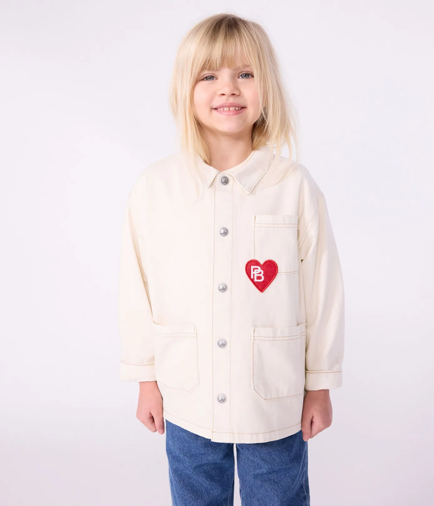 Petit Bateau Mäntel, Jacken, Regenjacken*Kinder-Jeansjacke einfarbig naturfarben MILK