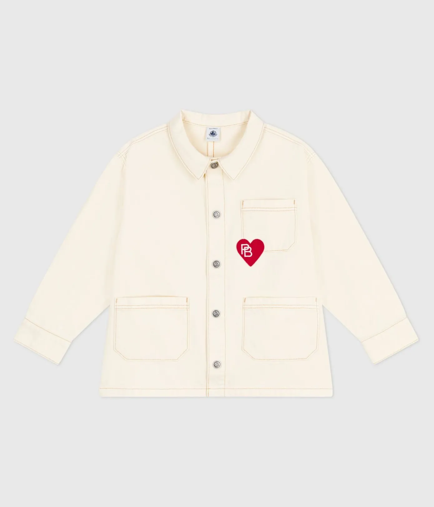 Petit Bateau Mäntel, Jacken, Regenjacken*Kinder-Jeansjacke einfarbig naturfarben MILK