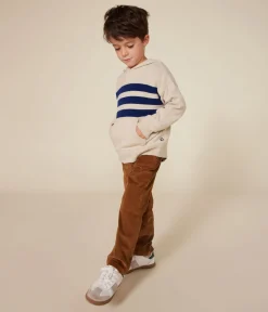 Petit Bateau Sweatshirts, Pullover, Cardigans*Kinder-Kapuzenpullover aus Wolle und Baumwolle für Jungen weiss AVALANCHE/ MEDIEVAL