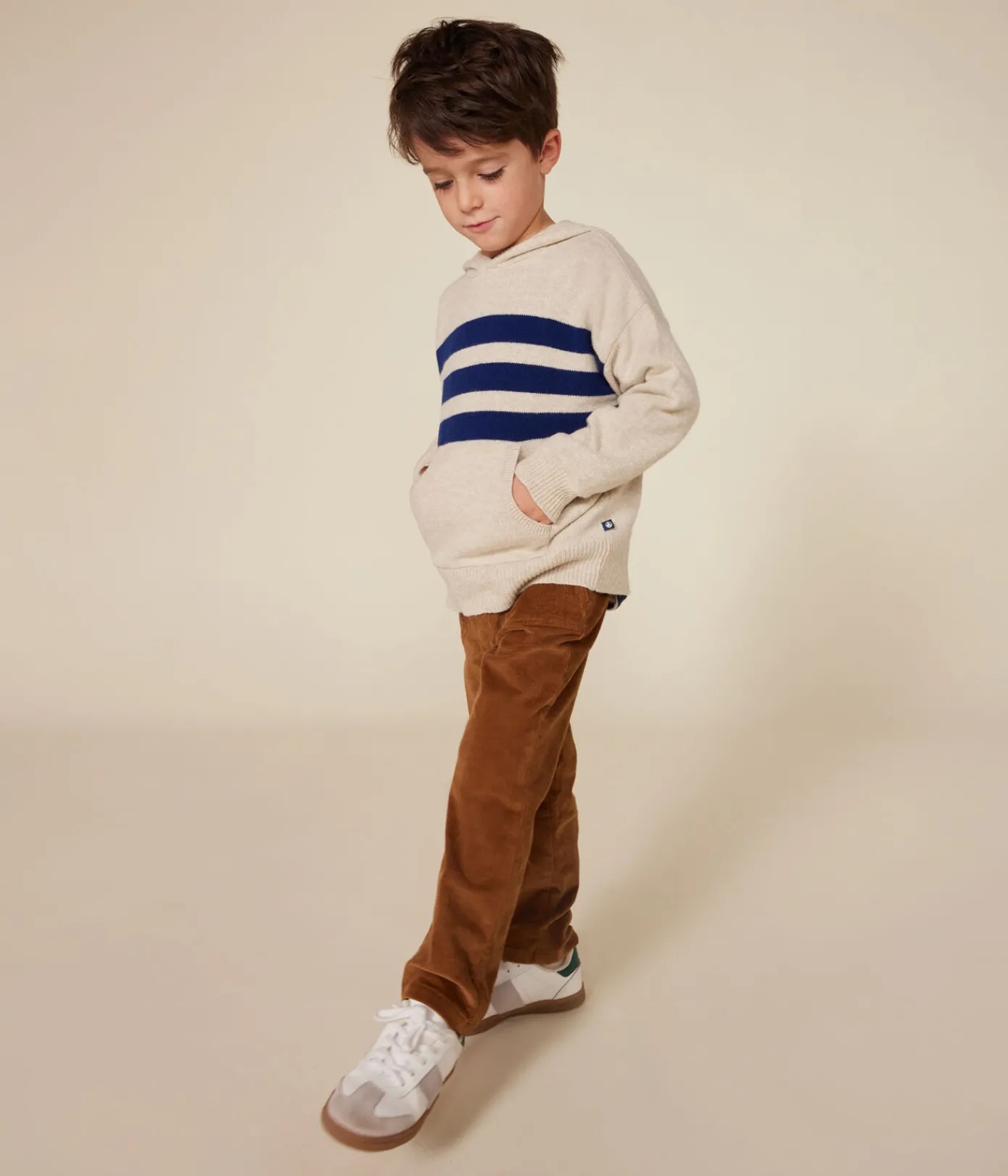 Petit Bateau Sweatshirts, Pullover, Cardigans*Kinder-Kapuzenpullover aus Wolle und Baumwolle für Jungen weiss AVALANCHE/ MEDIEVAL