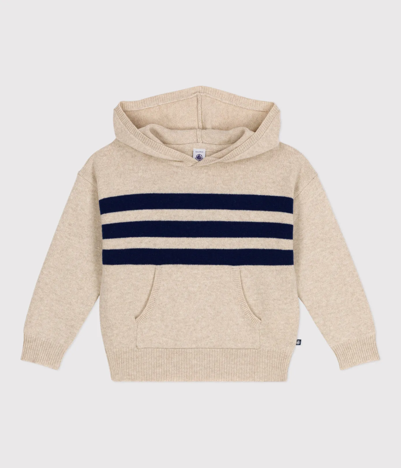 Petit Bateau Sweatshirts, Pullover, Cardigans*Kinder-Kapuzenpullover aus Wolle und Baumwolle für Jungen weiss AVALANCHE/ MEDIEVAL
