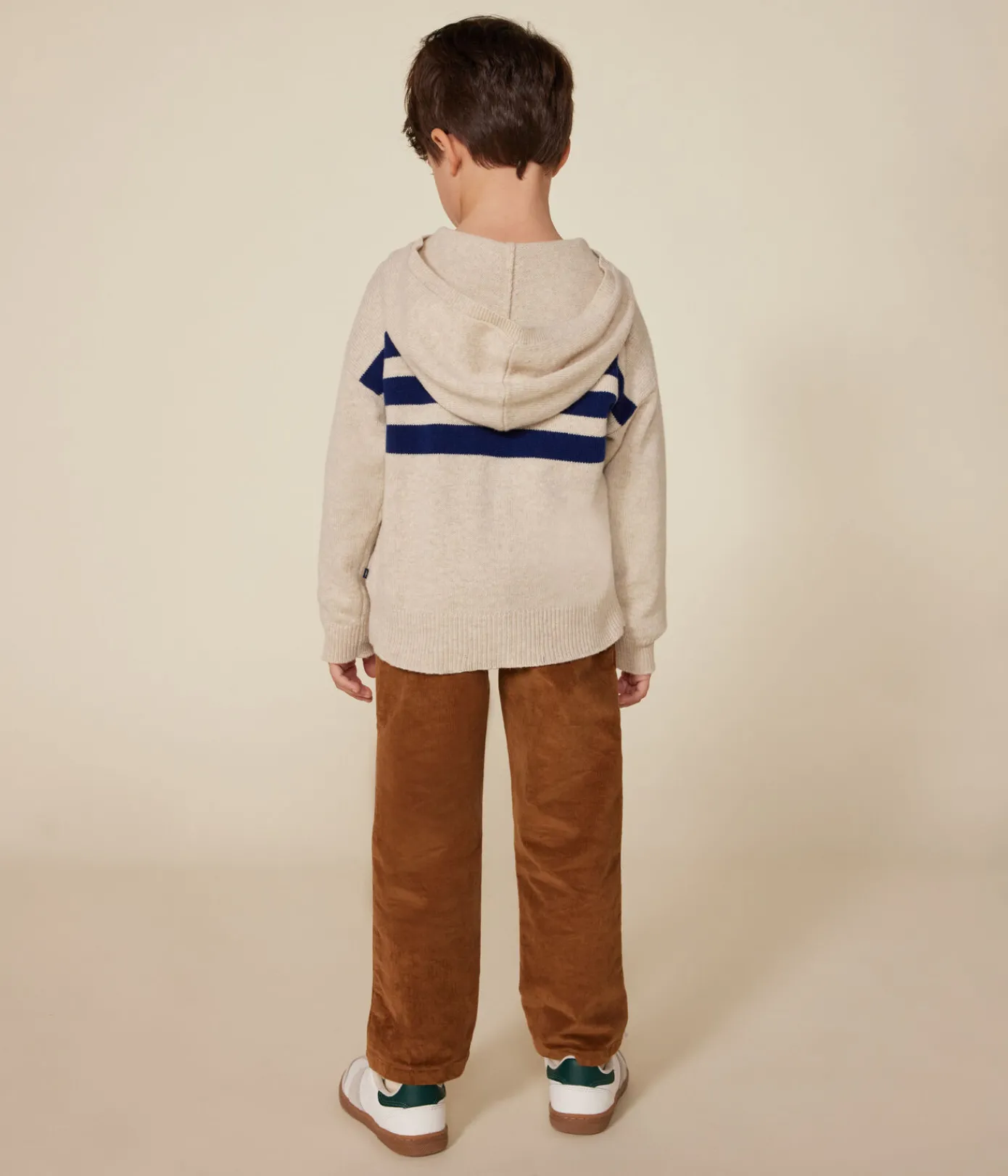 Petit Bateau Sweatshirts, Pullover, Cardigans*Kinder-Kapuzenpullover aus Wolle und Baumwolle für Jungen weiss AVALANCHE/ MEDIEVAL