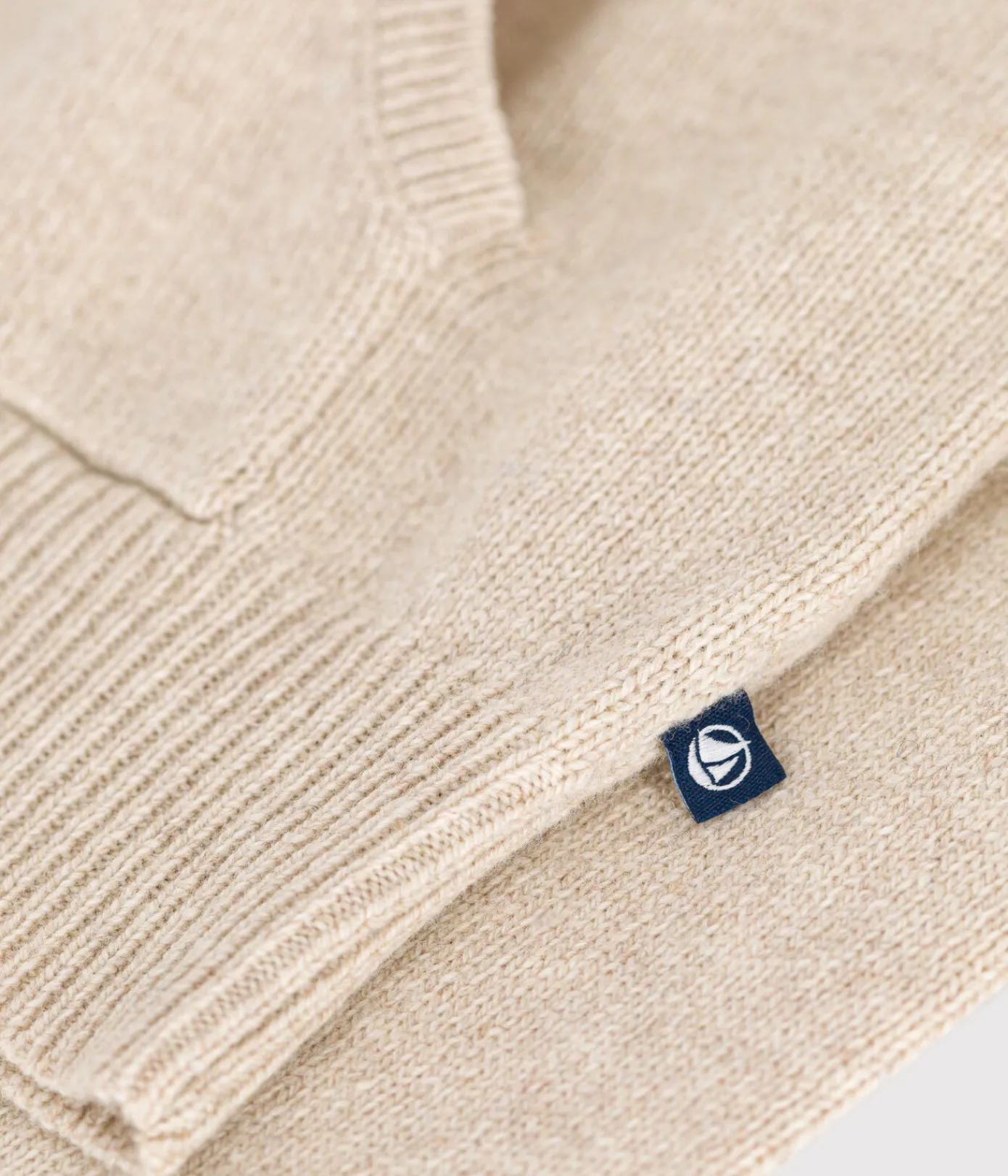 Petit Bateau Sweatshirts, Pullover, Cardigans*Kinder-Kapuzenpullover aus Wolle und Baumwolle für Jungen weiss AVALANCHE/ MEDIEVAL