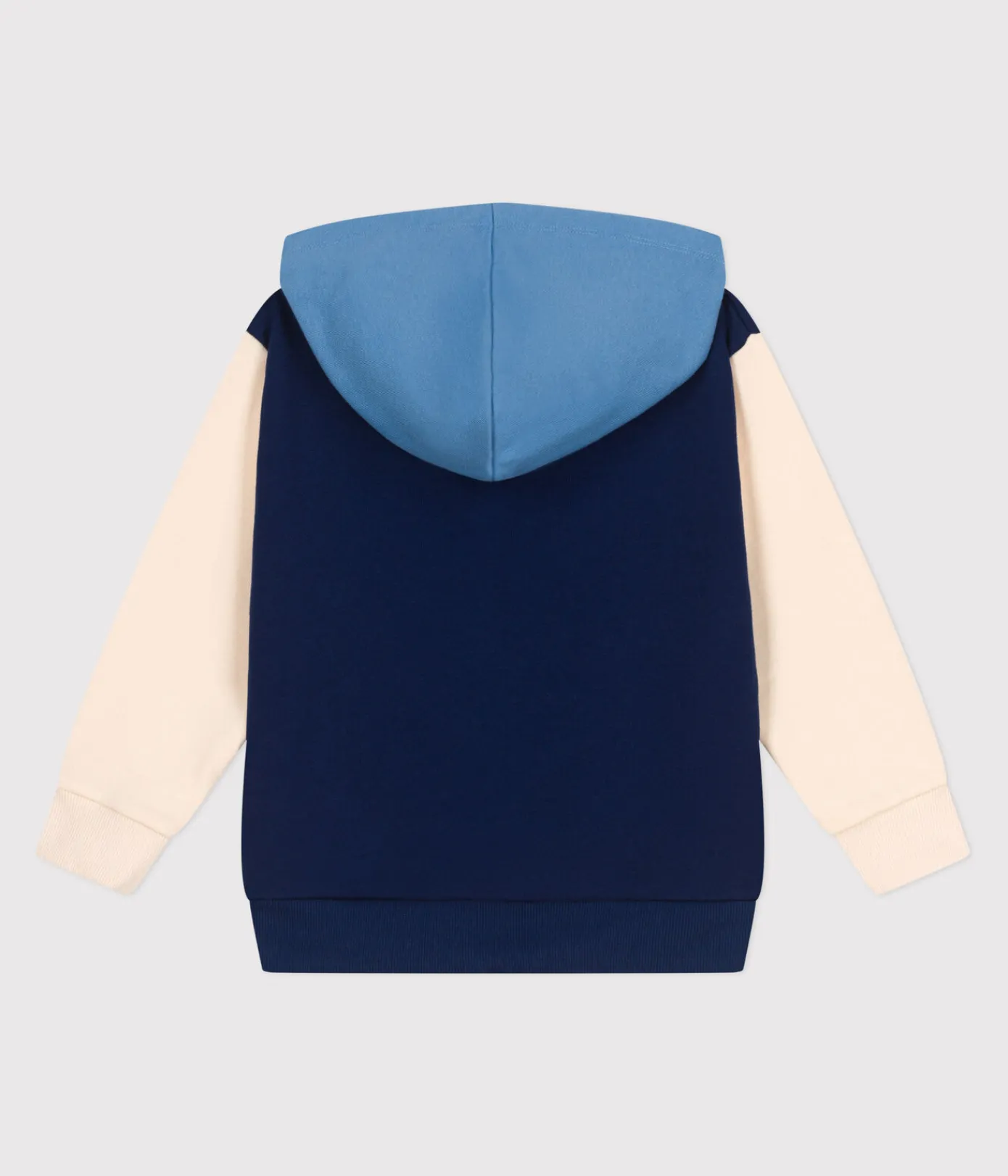 Petit Bateau Sweatshirts, Pullover, Cardigans*Kinder-Kapuzensweatshirt aus einfarbiger Baumwolle blau MEDIEVAL/weiss MULTICO