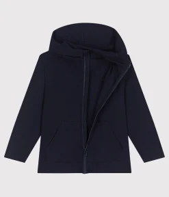 Petit Bateau Sweatshirts, Pullover, Cardigans*Kinder-Kapuzensweatshirt mit Reißverschluss aus einfarbiger Baumwolle blau SMOKING