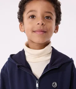 Petit Bateau Sweatshirts, Pullover, Cardigans*Kinder-Kapuzensweatshirt mit Reißverschluss aus einfarbiger Baumwolle blau SMOKING