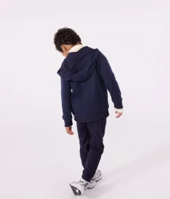 Petit Bateau Sweatshirts, Pullover, Cardigans*Kinder-Kapuzensweatshirt mit Reißverschluss aus einfarbiger Baumwolle blau SMOKING