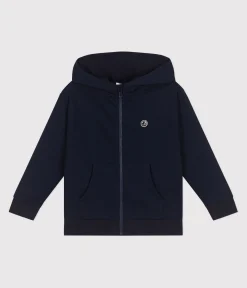 Petit Bateau Sweatshirts, Pullover, Cardigans*Kinder-Kapuzensweatshirt mit Reißverschluss aus einfarbiger Baumwolle blau SMOKING