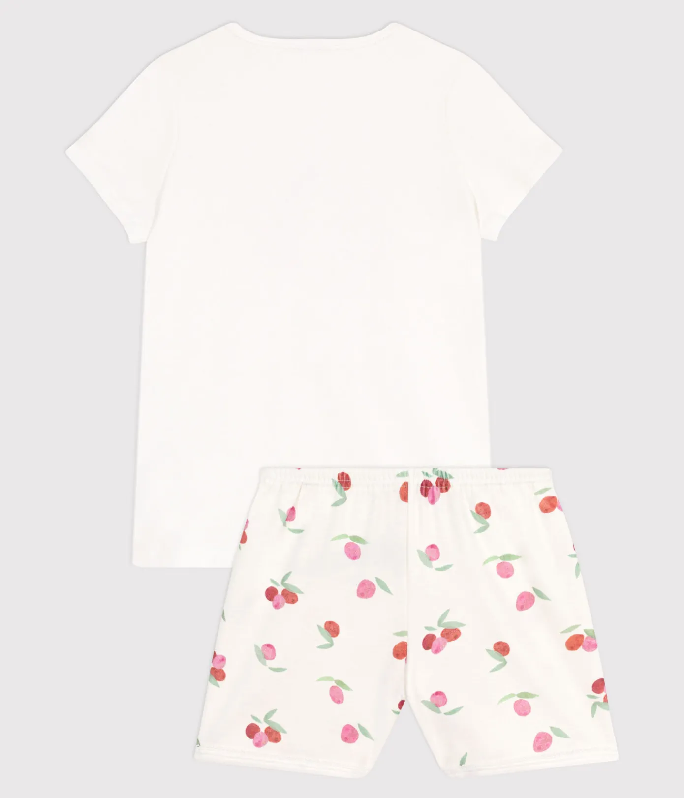 Petit Bateau Schlafanzüge, Nachthemden*Kinder-Kurzpyjama aus Baumwolle mit Frucht-Motiv weiss MARSHMALLOW/weiss MULTICO