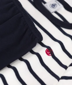 Petit Bateau Schlafanzüge, Pyjamas|Schlafanzüge, Nachthemden*Kinder-Kurzpyjama aus Baumwolle im Matrosenmuster für Jungen weiss MARSHMALLOW/blau SMOKING