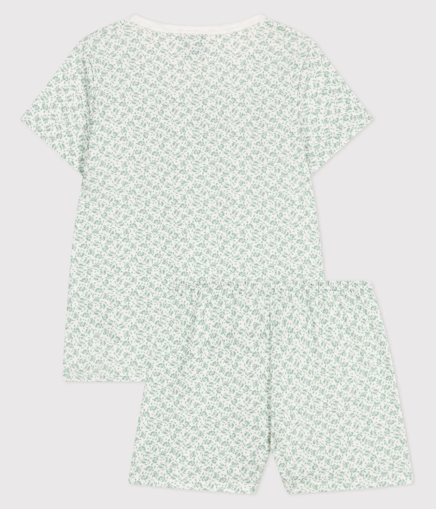 Petit Bateau Schlafanzüge, Nachthemden*Kinder-Kurzpyjama aus Baumwolle mit Blumenmotiv MARSHMALLOW/ PAUL