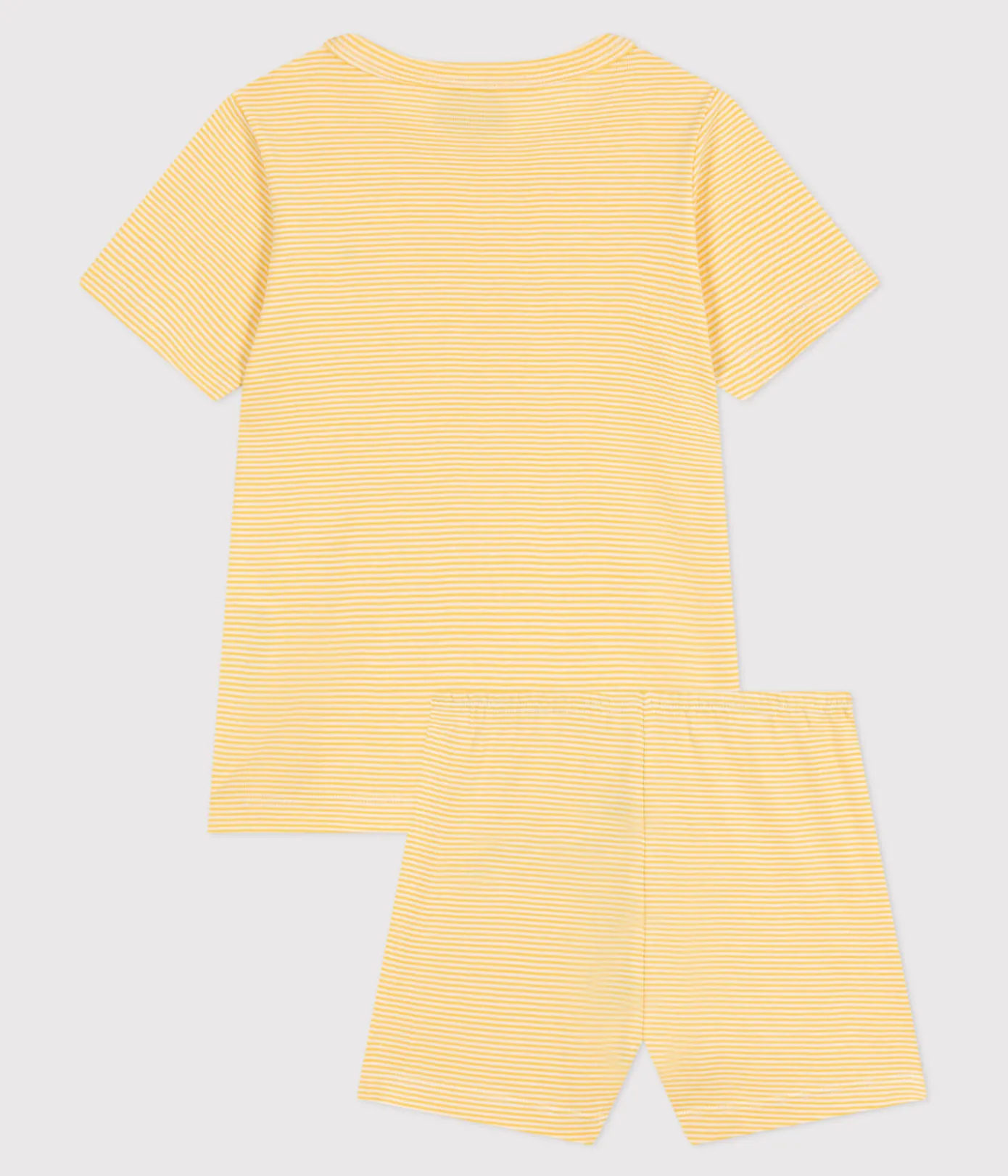 Petit Bateau Schlafanzüge, Pyjamas|Schlafanzüge, Nachthemden*Kinder-Kurzpyjama aus Baumwolle mit Streifen gelb BLE/weiss MARSHMALLOW