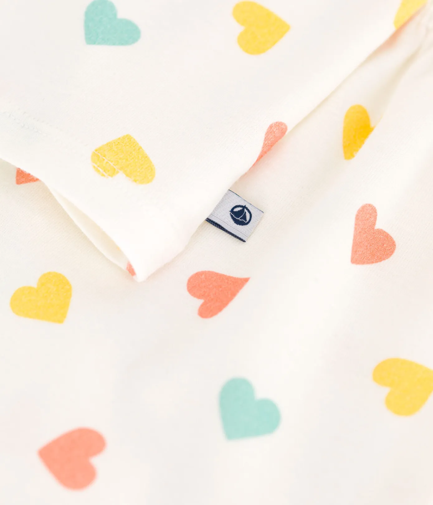 Petit Bateau Schlafanzüge, Nachthemden*Kinder-Kurzpyjama aus Baumwolle mit Herzmotiv weiss MARSHMALLOW/weiss MULTICO