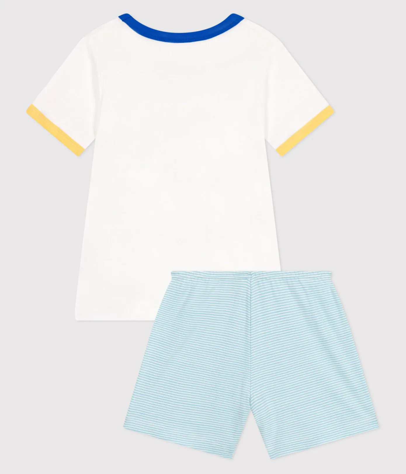 Petit Bateau Schlafanzüge, Pyjamas*Kinder-Kurzpyjama aus Baumwolle weiss MARSHMALLOW/weiss MULTICO