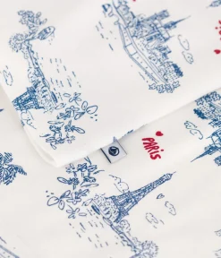 Petit Bateau Schlafanzüge, Pyjamas|Schlafanzüge, Nachthemden*Kinder-Kurzpyjama aus Baumwolle mit Paris-Motiven weiss MARSHMALLOW/weiss MULTICO
