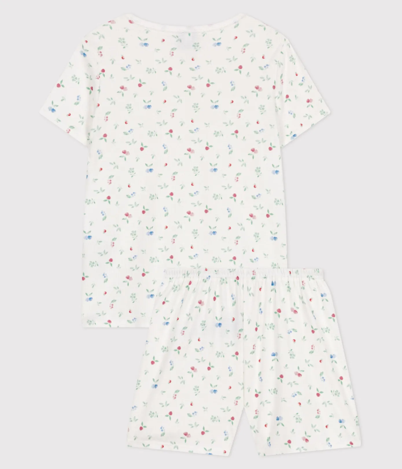 Petit Bateau Schlafanzüge, Nachthemden*Kinder-Kurzpyjama aus Baumwolle mit Fruchtmotiv weiss MARSHMALLOW/weiss MULTICO