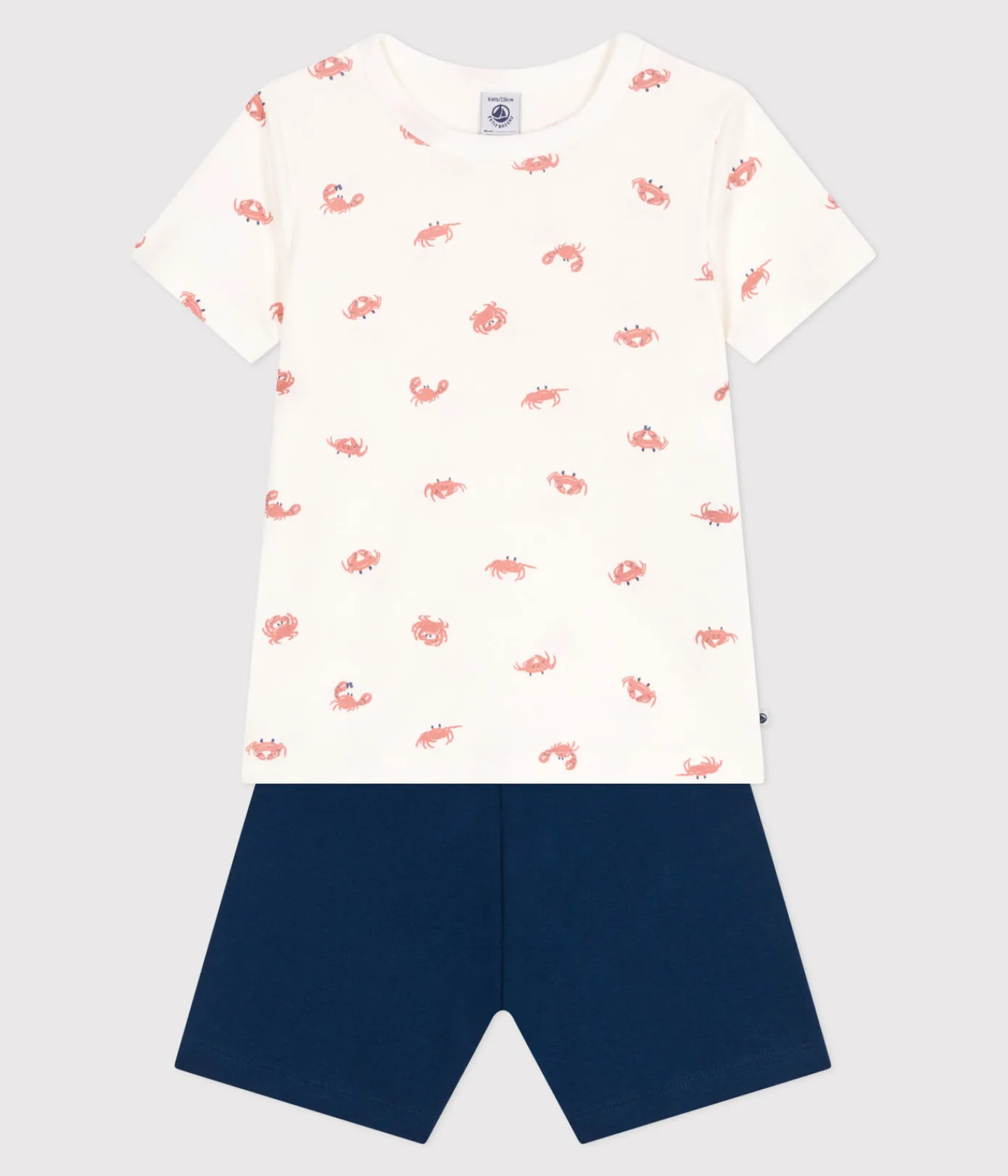 Petit Bateau Schlafanzüge, Pyjamas*Kinder-Kurzpyjama aus Baumwolle mit Krebs-Motiv INCOGNITO/ MULTICO