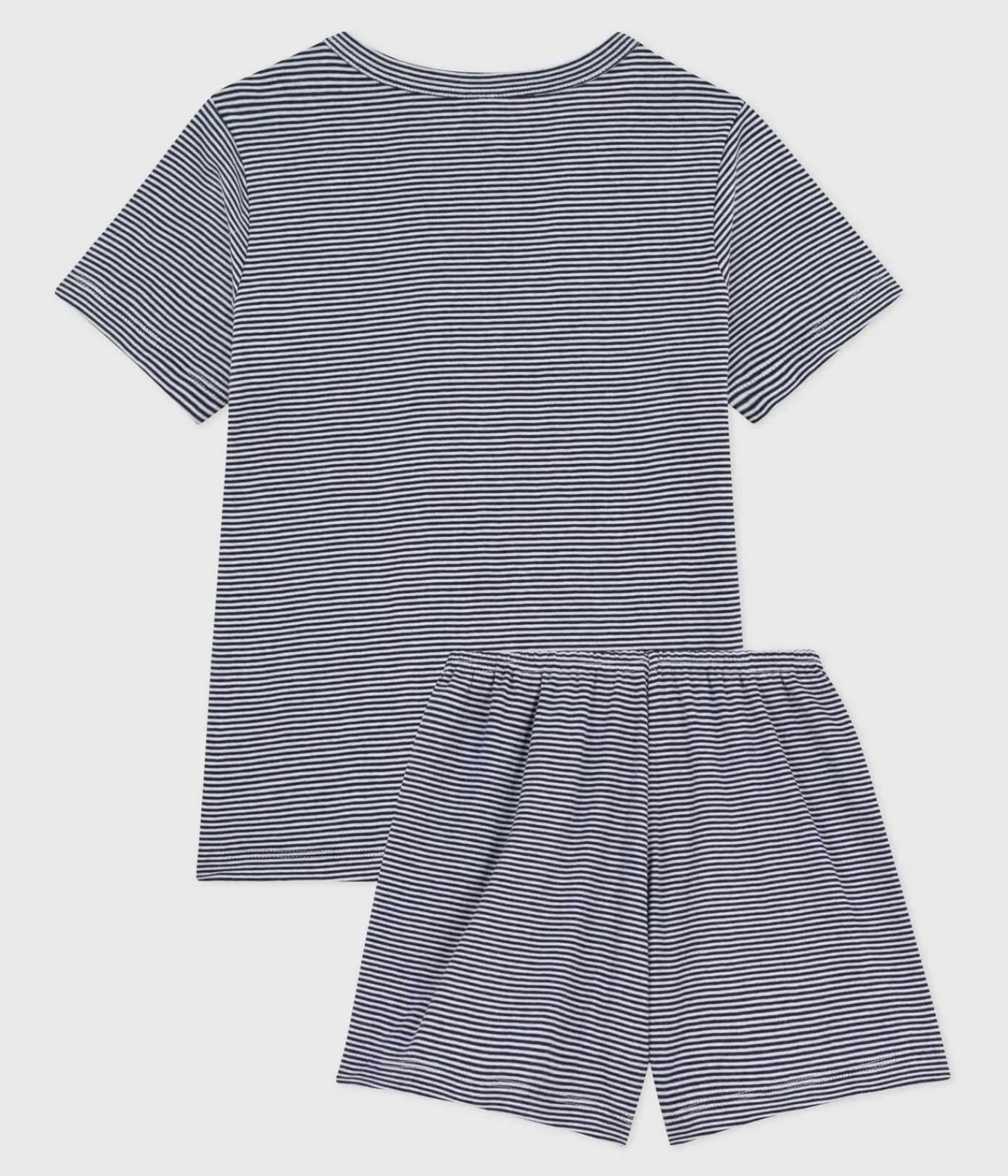 Petit Bateau Schlafanzüge, Pyjamas|Schlafanzüge, Nachthemden*Kinder-Kurzpyjama aus Baumwolle mit Streifen blau SMOKING/weiss MARSHMALLOW