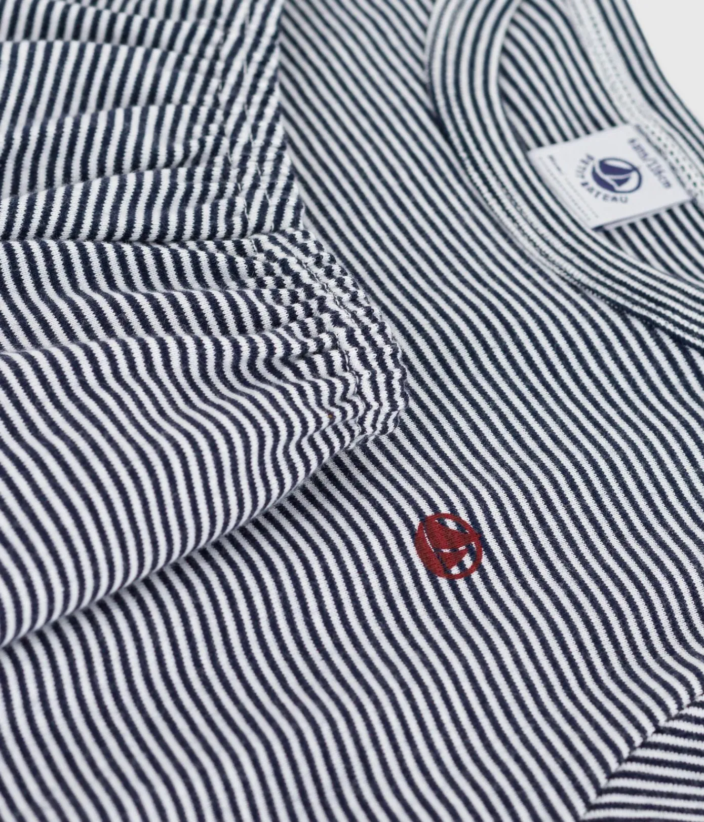 Petit Bateau Schlafanzüge, Pyjamas|Schlafanzüge, Nachthemden*Kinder-Kurzpyjama aus Baumwolle mit Streifen blau SMOKING/weiss MARSHMALLOW