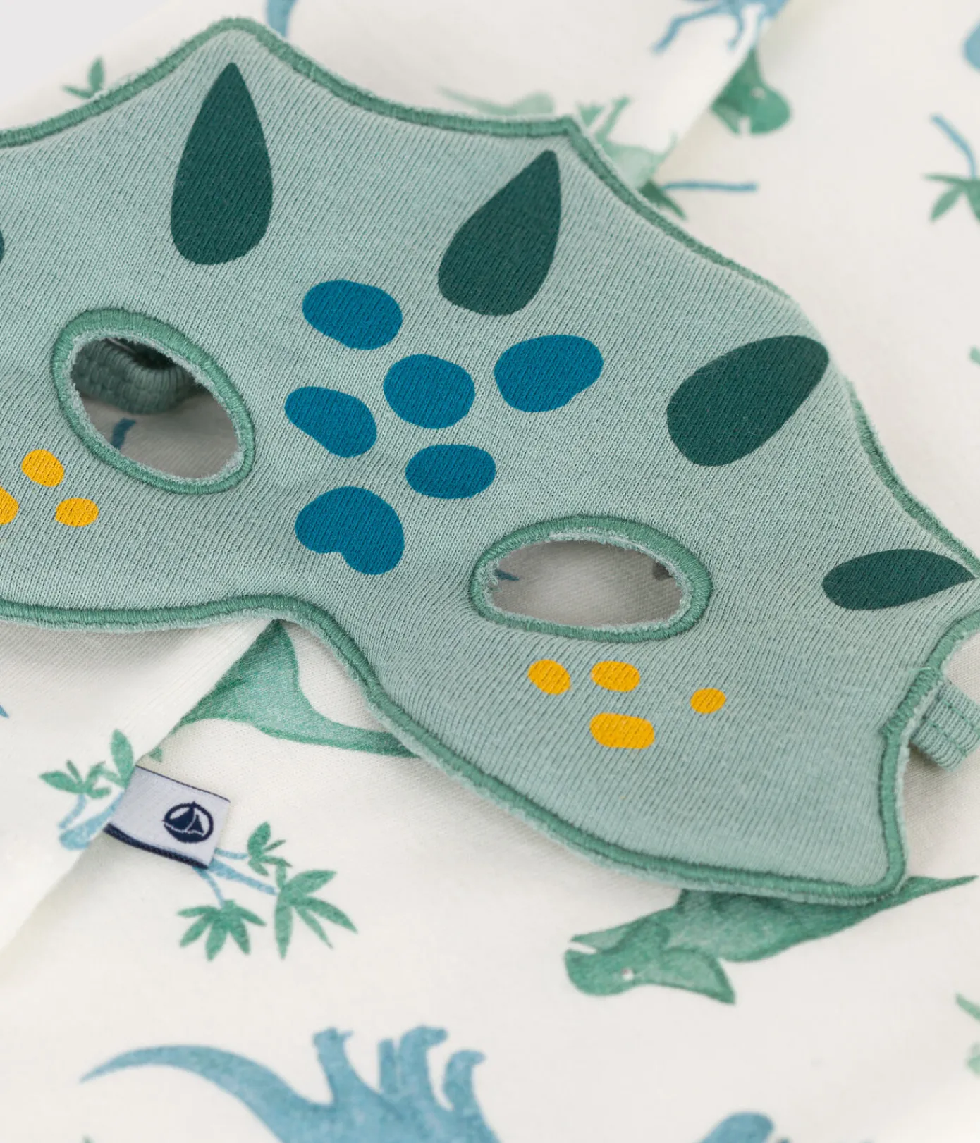 Petit Bateau Schlafanzüge, Pyjamas|Schlafanzüge, Nachthemden*Kinder-Kurzpyjama zum Verkleiden aus Baumwolle mit Dinos weiss MARSHMALLOW/weiss MULTICO