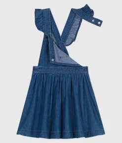Petit Bateau Kleider, Röcke*Kinder-Latzkleid aus Denim blau DENIM MOYEN