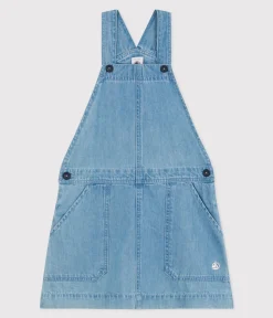 Petit Bateau Kleider, Röcke*Kinder-Latzkleid aus leichtem Denim für Mädchen blau DENIM CLAIR