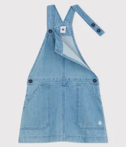 Petit Bateau Kleider, Röcke*Kinder-Latzkleid aus leichtem Denim für Mädchen blau DENIM CLAIR