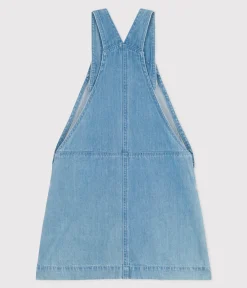 Petit Bateau Kleider, Röcke*Kinder-Latzkleid aus leichtem Denim für Mädchen blau DENIM CLAIR