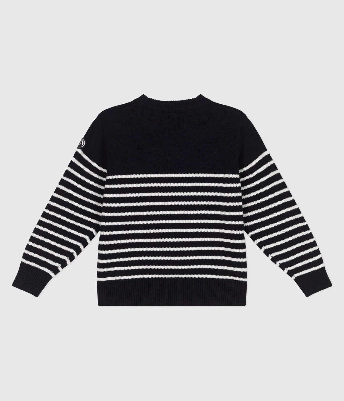 Petit Bateau Sweatshirts, Pullover, Cardigans*Kinder-Matrosenpullover aus Wolle und Baumwolle mit Streifen blau SMOKING/weiss MARSHMALLOW
