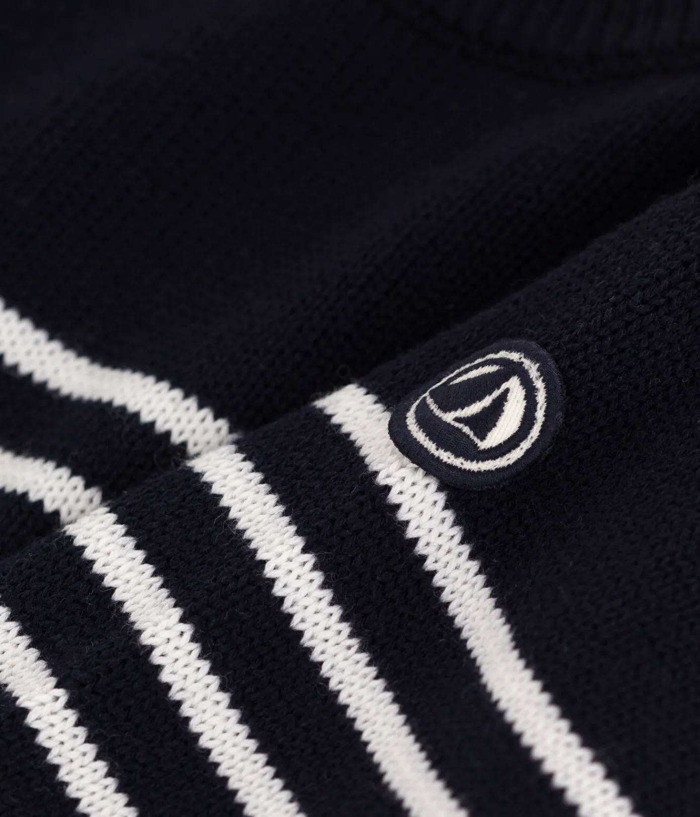 Petit Bateau Sweatshirts, Pullover, Cardigans*Kinder-Matrosenpullover aus Wolle und Baumwolle mit Streifen blau SMOKING/weiss MARSHMALLOW