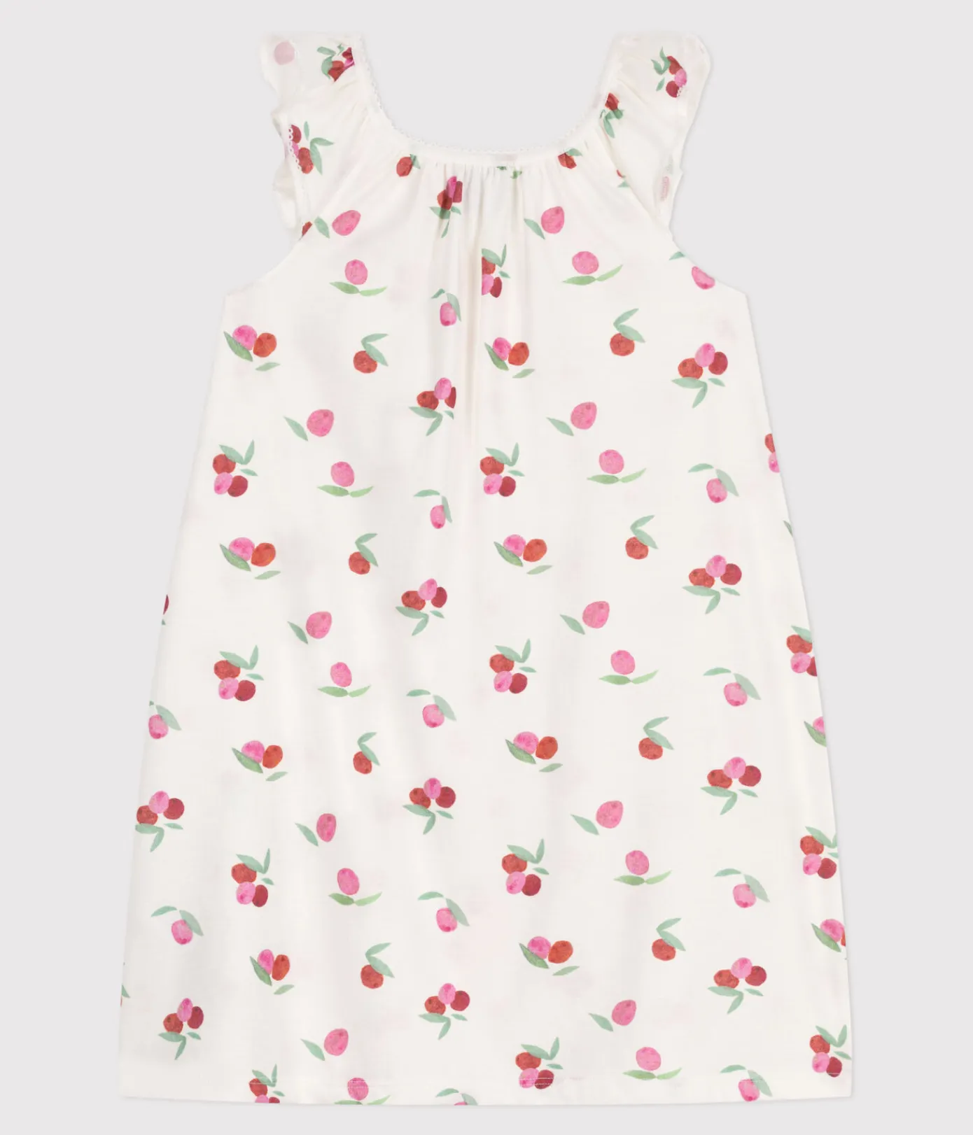 Petit Bateau Schlafanzüge, Nachthemden*Kinder-Nachthemd aus Baumwolle mit Fruchtmotiven weiss MARSHMALLOW/weiss MULTICO