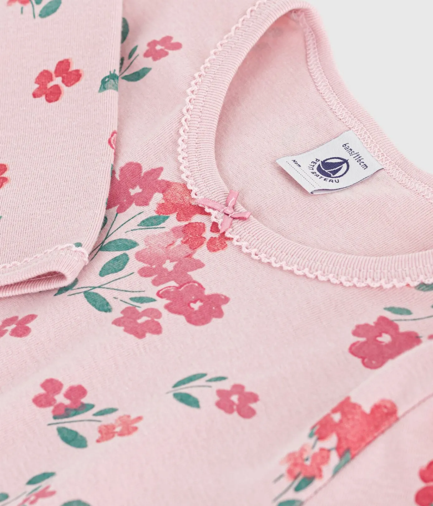 Petit Bateau Schlafanzüge, Nachthemden*Kinder-Nachthemd aus Baumwolle mit Blumenmotiv rosa JOLI/weiss MULTICO