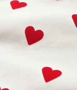 Petit Bateau Schlafanzüge, Nachthemden*Kindernachthemd aus Baumwolle mit Herzmotiv für Mädchen weiss MARSHMALLOW/ROT TERKUIT