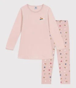 Petit Bateau Schlafanzüge, Nachthemden*Kinder-Nachthemd aus Nicki. rosa SALINE/weiss MULTICO